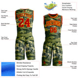 Custom Camo Red-Gold Digital Camouflage Monster Claw Round Neck Sublimation Salute To Service Basketball Uniform Jersey