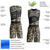Custom Camo Black-White Digital Camouflage Round Neck Sublimation Salute To Service Basketball Uniform Jersey