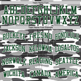 Custom Camo Green-White Snow Camouflage Claw Round Neck Sublimation Salute To Service Basketball Uniform Jersey