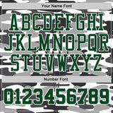 Custom Camo Green-White Snow Camouflage Claw Round Neck Sublimation Salute To Service Basketball Uniform Jersey