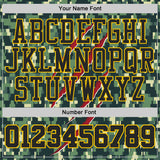 Custom Camo Black-Yellow Digital Camouflage Claw Round Neck Sublimation Salute To Service Basketball Uniform Jersey