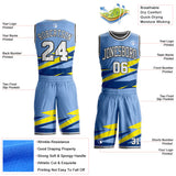 Custom Blue White-Black Vibrant Lightning Stripe Round Neck Sublimation Basketball Uniform Jersey