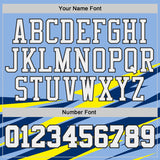 Custom Blue White-Black Vibrant Lightning Stripe Round Neck Sublimation Basketball Uniform Jersey