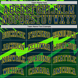 Custom Green US Navy Blue-Yellow Vibrant Lightning Stripe Round Neck Sublimation Basketball Uniform Jersey