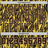 Custom Black Brown Yellow-Cream Edgy Lightning Round Neck Sublimation Basketball Uniform Jersey