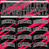 Custom Black Red-White Vibrant Lightning Stripe Round Neck Sublimation Basketball Uniform Jersey