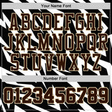 Custom White Brown Black-Cream Vibrant Lightning Stripe Round Neck Sublimation Basketball Uniform Jersey