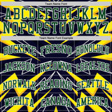 Custom Blue Green Yellow-White Lightning Burst Round Neck Sublimation Basketball Uniform Jersey