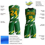 Custom Green Yellow-Black Abstract Lightning Round Neck Sublimation Basketball Uniform Jersey