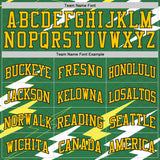Custom Green Yellow-Black Abstract Lightning Round Neck Sublimation Basketball Uniform Jersey