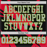 Custom Black Gray Red-Neon Green Abstract Lightning Round Neck Sublimation Basketball Uniform Jersey