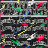 Custom Black Green Blue Red-White Geometric Lightning Round Neck Sublimation Basketball Uniform Jersey