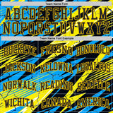 Custom Blue Black-Yellow Geometric Lightning Round Neck Sublimation Basketball Uniform Jersey