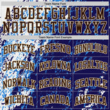 Custom Blue Brown White-Cream Brush Stroke Abstract Round Neck Sublimation Basketball Uniform Jersey