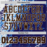 Custom Blue Brown White-Cream Brush Stroke Abstract Round Neck Sublimation Basketball Uniform Jersey