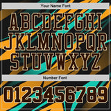 Custom Black Brown Ice Blue Yellow-Cream Lightning Geometric Round Neck Sublimation Basketball Uniform Jersey