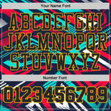 Custom Blue Black Red-Gold Geometric Abstract Triangle Round Neck Sublimation Basketball Uniform Jersey