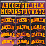 Custom Black Gold Purple-Orange Abstract Liquid Marble Lava Round Neck Sublimation Basketball Uniform Jersey