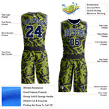 Custom Green Navy Black-White Abstract Liquid Marble Round Neck Sublimation Basketball Uniform Jersey