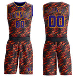Custom Black Dark Purple Red-Gold Lightning Abstract Round Neck Sublimation Basketball Uniform Jersey