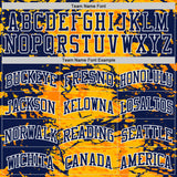 Custom Gold Navy Orange-White Paint Splatter Round Neck Sublimation Basketball Uniform Jersey