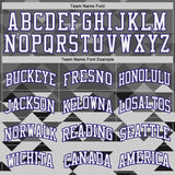 Custom Gray White-Dark Purple Geometric Triangle Round Neck Sublimation Basketball Uniform Jersey