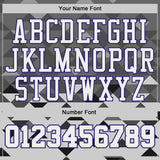 Custom Gray White-Dark Purple Geometric Triangle Round Neck Sublimation Basketball Uniform Jersey
