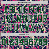 Custom Blue Green Hot Pink-White Abstract Geometric Shards Round Neck Sublimation Basketball Uniform Jersey