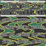 Custom Black Green Yellow-White Abstract Liquid Round Neck Sublimation Basketball Uniform Jersey