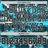 Custom Green Black Lakes Blue-White Paint Splatter Round Neck Sublimation Basketball Uniform Jersey