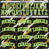 Custom Black Gray Yellow-Neon Green Brush Stroke Abstract Round Neck Sublimation Basketball Uniform Jersey