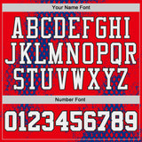 Custom Red White Royal-Black Abstract Geometric Round Neck Sublimation Basketball Uniform Jersey