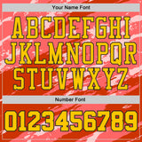 Custom Pink Yellow Red-Black Brush Stroke Abstract Round Neck Sublimation Basketball Uniform Jersey