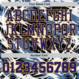 Custom Blue Dark Purple Black-Gold Brush Stroke Abstract Round Neck Sublimation Basketball Uniform Jersey