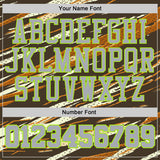 Custom Brown Gray Cream-Neon Green Brush Stroke Abstract Round Neck Sublimation Basketball Uniform Jersey