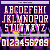 Custom Purple White Red-Black Irregular Fire Flames Round Neck Sublimation Basketball Uniform Jersey
