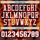 Custom Black White Yellow-Red Irregular Fire Flames Round Neck Sublimation Basketball Uniform Jersey