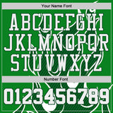 Custom Grass Green White-Green Irregular Fire Flames Round Neck Sublimation Basketball Uniform Jersey