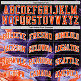 Custom Black Orange Purple-White Irregular Fire Flames Round Neck Sublimation Basketball Uniform Jersey