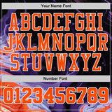 Custom Black Orange Purple-White Irregular Fire Flames Round Neck Sublimation Basketball Uniform Jersey