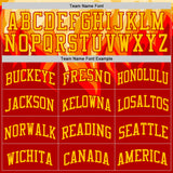 Custom Red Yellow-White Blazing Flames Round Neck Sublimation Basketball Uniform Jersey