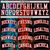 Custom Black White Blue-Red Blazing Flames Round Neck Sublimation Basketball Uniform Jersey