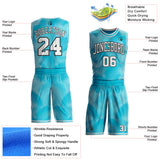 Custom Lakes Blue White-Black Gradient Dot Round Neck Sublimation Basketball Uniform Jersey