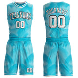 Custom Lakes Blue White-Black Gradient Dot Round Neck Sublimation Basketball Uniform Jersey