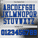 Custom White Thunder Blue-Black Gradient Dot Round Neck Sublimation Basketball Uniform Jersey