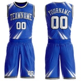 Custom Thunder Blue White-Black Gradient Dot Round Neck Sublimation Basketball Uniform Jersey