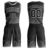 Custom Black-White Gradient Dot Round Neck Sublimation Basketball Uniform Jersey