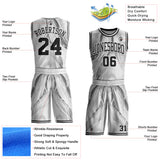 Custom White-Black Gradient Dot Round Neck Sublimation Basketball Uniform Jersey