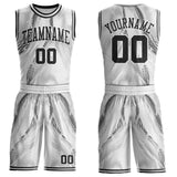Custom White-Black Gradient Dot Round Neck Sublimation Basketball Uniform Jersey