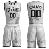Custom White-Black Gradient Dot Round Neck Sublimation Basketball Uniform Jersey